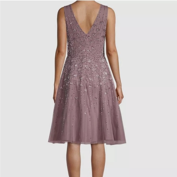 NWT AIDAN MATTOX Women’s Purple Sleeveless Knee Length Cocktail Dress sz 2 - Picture 4 of 7